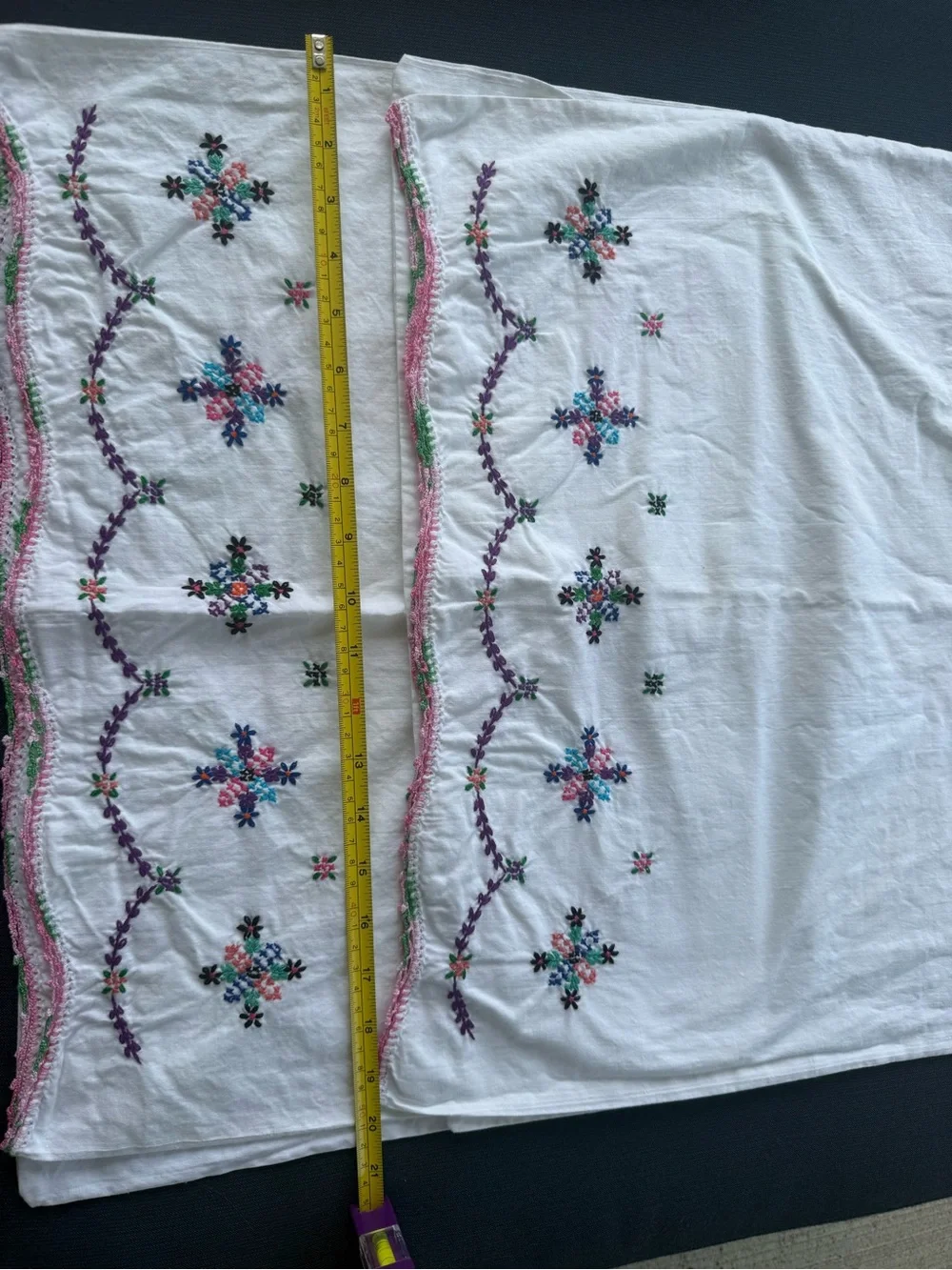 Hand-Embroidered VTG Pillowcase Set